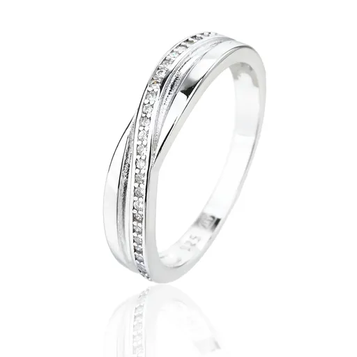 JVD Precizní stříbrný prsten se zirkony SVLR1299XJ6B 56 mm