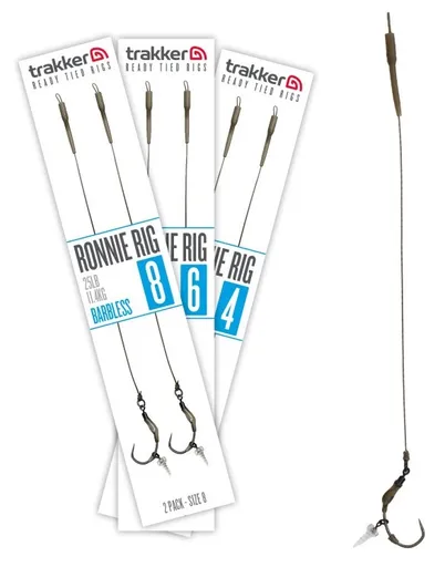 Trakker návazce ronnie rig barbless 25 lb 2 ks - velikost háčku 8