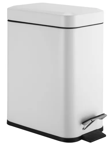 AQUALINE SIMPLE LINE odpadkový koš obdélníkový 5l, bílá mat GAQ005W