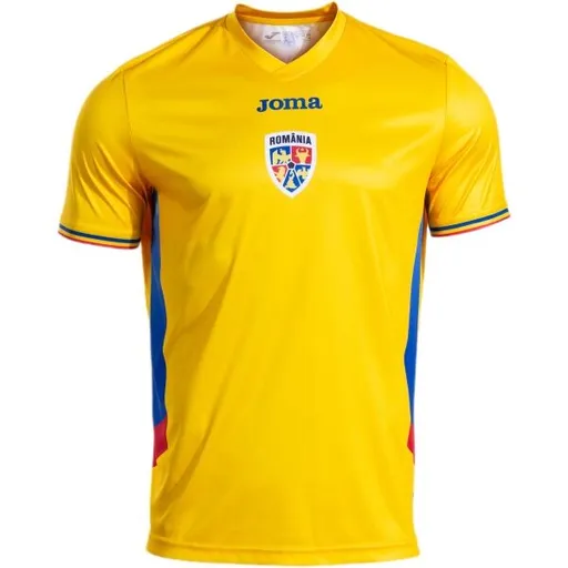 Joma FED. FUTBOL RUMANÍA REPLICA OPT H SHORT SLEEVE T-SHIRT Dětské fotbalové tričko, žlutá, velikost XXXXS