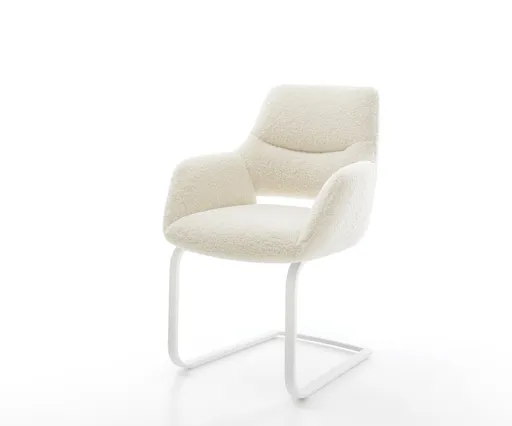 Jídelní židle Yago-Flex s područkami plyšový manšestr béžová