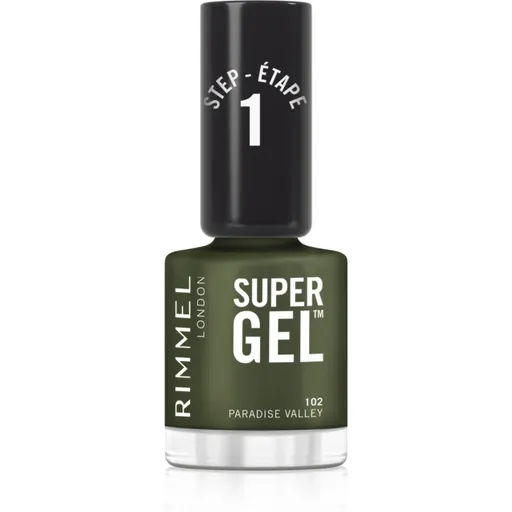 Rimmel Super Gel gelový lak na nehty bez užití UV/LED lampy odstín 102 Paradise Valley 12 ml