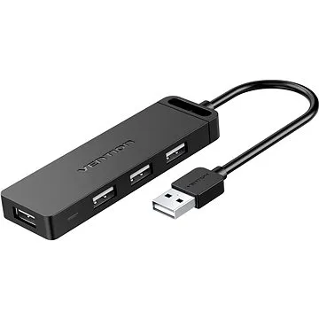 Vention 4-Port USB 2.0 Hub with Power Supply 0.15m Black (CHMBB)
