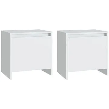 SHUMEE Noční stolky 2 ks bílé 40 × 34 × 44,5 cm dřevotříska, 809864 (809864)