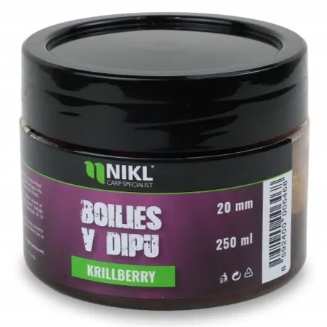 Nikl boilies v dipu krill berry 250 g - 20 mm