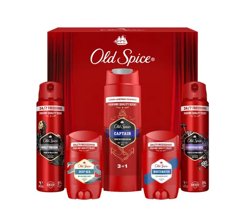 Old Spice Xmass sada Discovery Box deodoranty a sprchový gel 5 ks