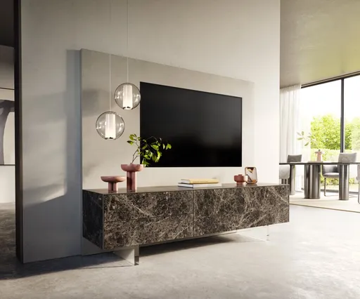 TV stolek Cuor 180 cm keramika Emperador Extra Lucidato tmavě