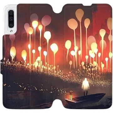 Flipové pouzdro na mobil Samsung Galaxy A50 - VA01S Lampiony a muž v lodičce (5903226860814)