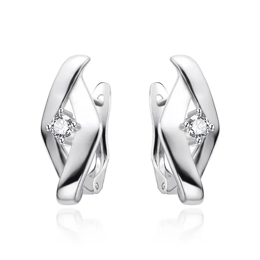 Agato Moderní stříbrné náušnice se zirkonem AGT-E253FW
