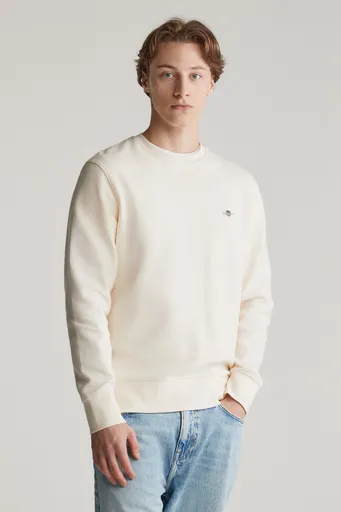 MIKINA GANT TEXTURE C-NECK SWEAT CREAM