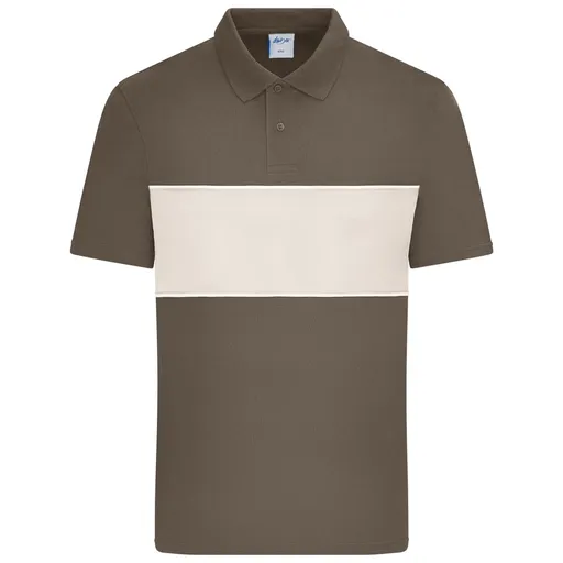 James & Nicholson (Daiber) Polokošile s kontrastním pruhem 8050 - Muddy brown / pískovcová | XL
