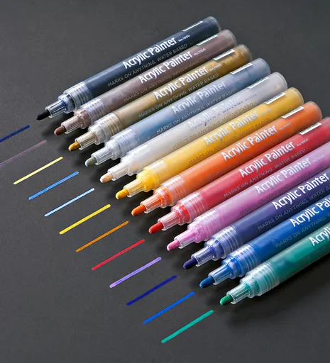 Akrylové fixy, sada 12 ks