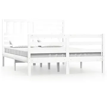 Rám postele bílý masivní dřevo 120 × 200 cm, 3101084 (3101084)