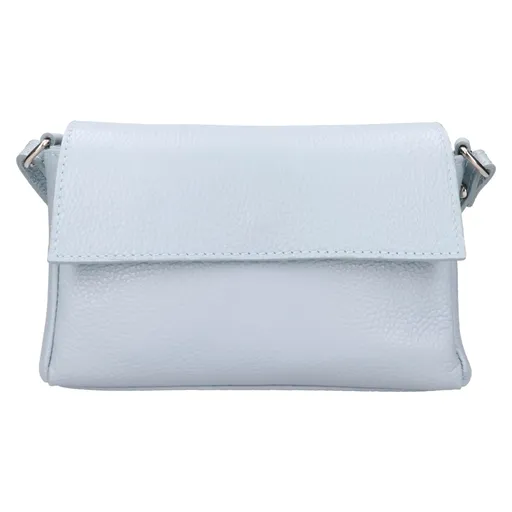 Dámská kožená crossbody kabelka Italia Darina - světle modrá