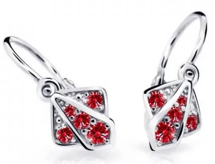 Cutie Jewellery Dětské náušnice z bílého zlata C2241-10-X-2 červená