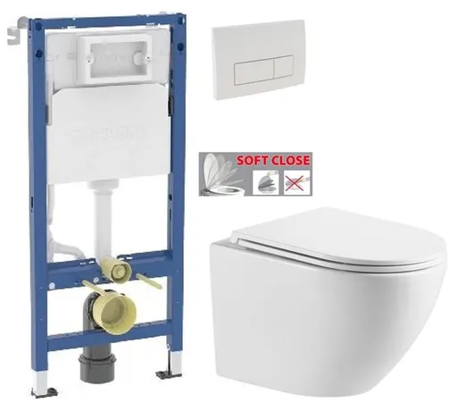 GEBERIT DuofixBasic s bílým tlačítkem DELTA51 + WC INVENA LIMNOS WITH SOFT, včetně soft/close sedátka 458.103.00.2 51BI LI1