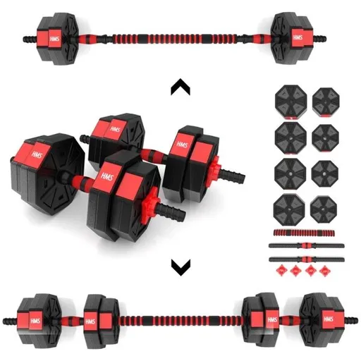 HMS SGC15 Nakládací obouruční a jednoruční činky, černá, velikost 15 KG