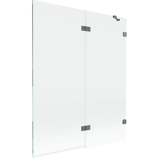 MEXEN/S Lunar vanová zástěna 2-křídlová pravá 140 x 150, transparent, grafit metal 897-140-100-95-00-P