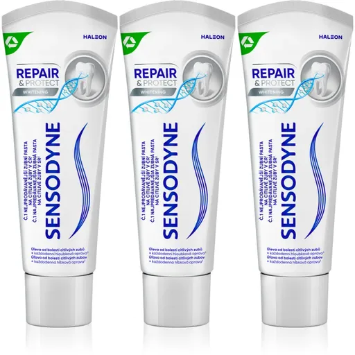 Sensodyne Repair & Protect Whitening bělicí zubní pasta pro citlivé zuby 3x75 ml