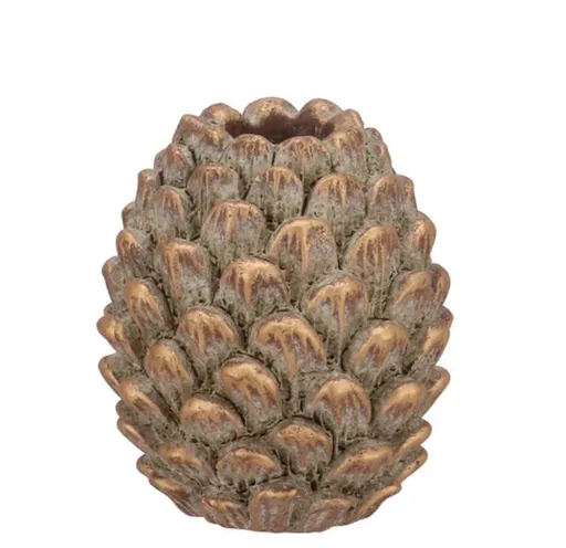 Zlatý antik cementový svícen šiška Pinecone Gold - 8*8*9 cm daan kromhout