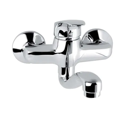 Mereo Dřezová nástěnná baterie, Sonáta, 100 mm, s ramínkem plochým vyhnutým 200 mm, chrom CB301AN