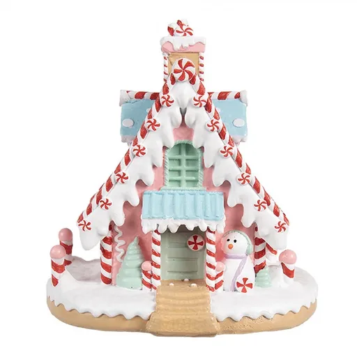 Barevná perníková chaloupka Gingerbread House Pastello - 16*13*15 cm Clayre & Eef