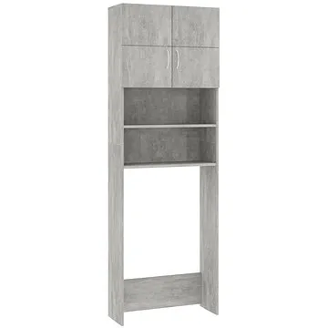 Skříňka nad pračku betonově šedá 64 × 25,5 × 190 cm dřevotříska