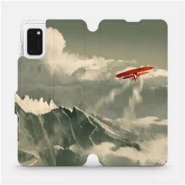 Flipové pouzdro na mobil Samsung Galaxy A41 - MA03P Oranžové letadlo v horách (5903516173365)