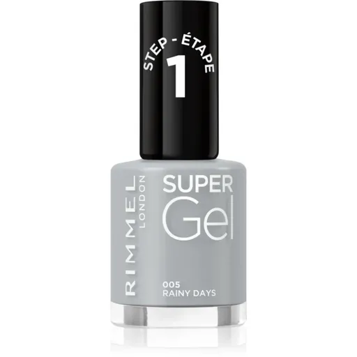 Rimmel Super Gel gelový lak na nehty bez užití UV/LED lampy odstín 005 Rainy Days 12 ml