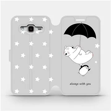 Flipové pouzdro na mobil Samsung Galaxy J3 2016 - MH08P Méďa a tučňák - always with you (5903226748693)
