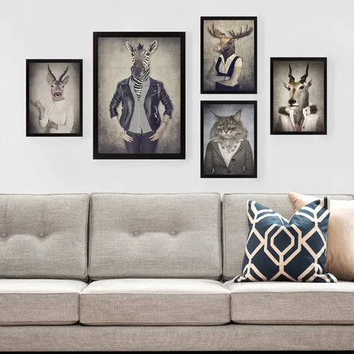 Dekorativní rámovaný obraz z MDF (5 kusů) SET_055