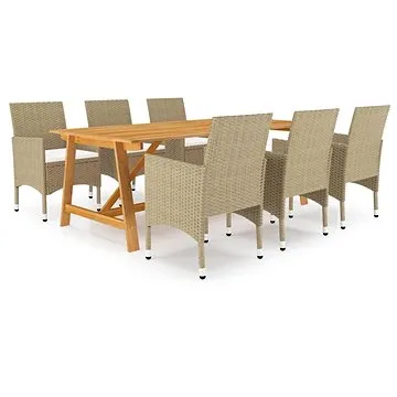 7dílný zahradní jídelní set béžový, 3068794 (3068794)