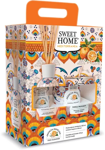 Sweet Home Collection Dárková sada aroma difuzéru se svíčkou Navelina Orange