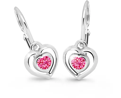 Cutie Jewellery Dětské srdíčkové náušnice C2752-10-X-2 fuchsiová