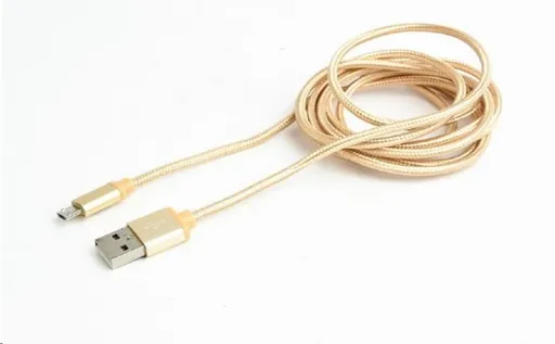 GEMBIRD Kabel USB A Male/Micro B Male 2.0, 1, 8m, opletený, zlatý, blister