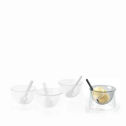 Pohár na zmrzlinu se lžičkou, šedý - Philippi