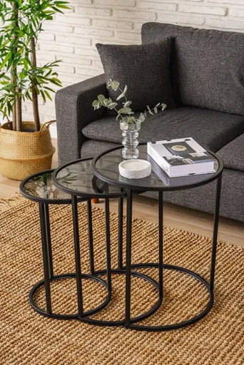 Sada odkládacích stolků (3 kusy) Alya - Black