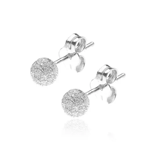 Stříbrné náušnice 925 - třpytivá kulička, 4 mm