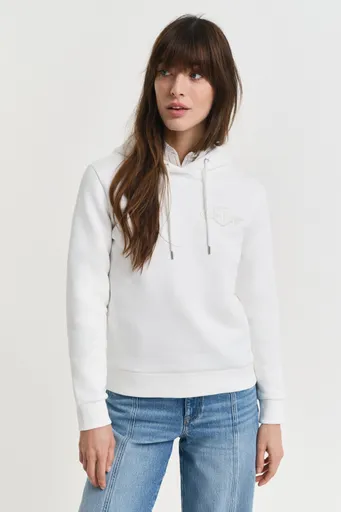 MIKINA GANT REG TONAL SHIELD HOODIE EGGSHELL