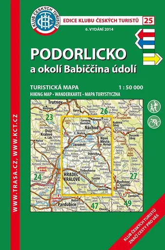 KČT 25 Podorlickoa okolí Babiččina údolí 1:50 000/turistická mapa