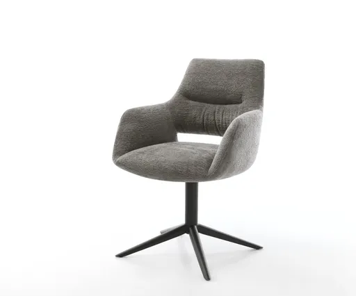 Jídelní židle Yago-Flex s područkami bouclé měkký tmavě béžová