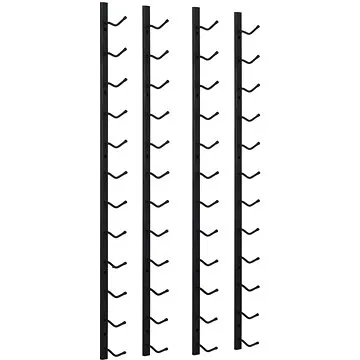 Nástěnný stojan na víno na 12 lahví 2 ks černý železný (282467)