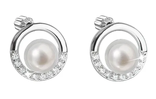 Evolution Group - Pavona Stříbrné náušnice pecky s pravými perlami Pavona 21022.1B