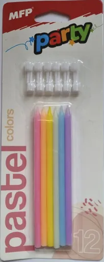 Dortové svíčky MFP pastel 12ks 12,5cm