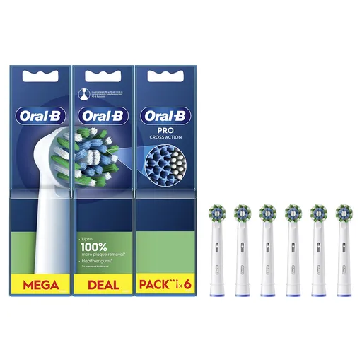 Oral B Náhradní kartáčkové hlavice Cross Action White EB50 6 ks