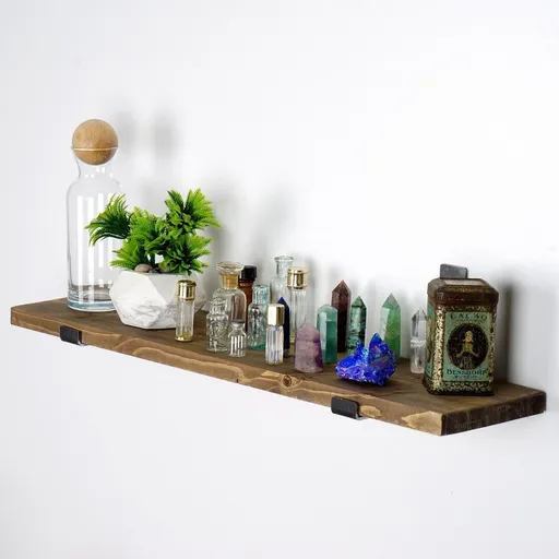 Dekorativní dřevěná nástěnná police Lam010