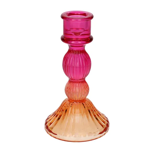 DUIF Skleněný svícen LIOR 15cm růžová broskvová