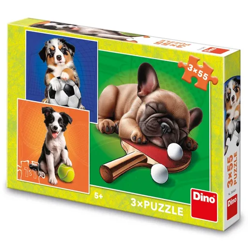 Dino Psí Sportovci 3x55 Puzzle