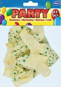 Balónek nafukovací 12ks sáček transparent potisk 30cm