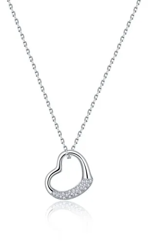 MOISS Něžný stříbrný náhrdelník Srdce N0000021